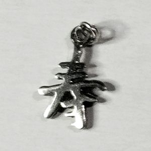 NEW .925 Sterling Silver Chinese Character Pendant Charm! Approx. 1/2" (.50)